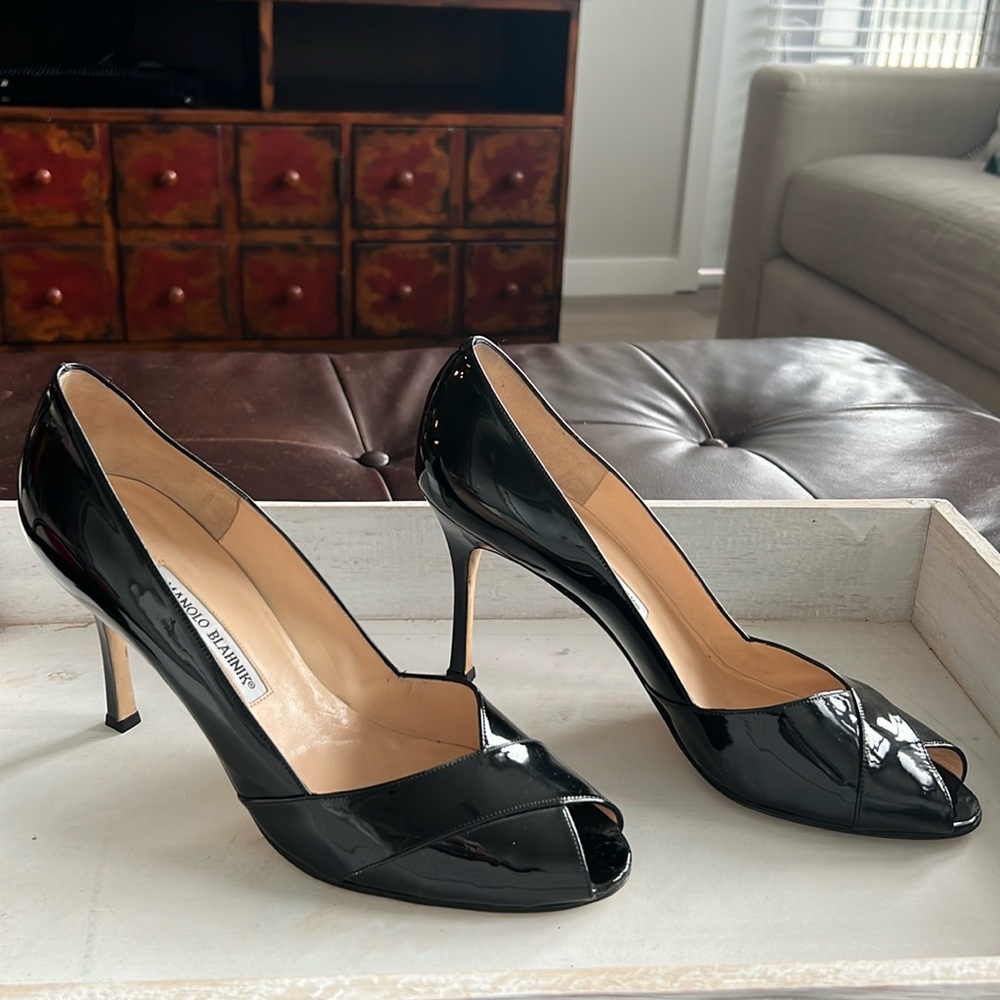 Manolo Blahnik patent leather pumps